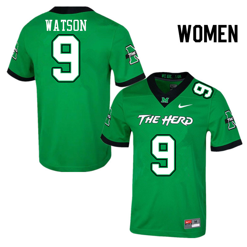 Women #9 Landyn Watson Marshall Thundering Herd College Football Jerseys Stitched Sale-Green